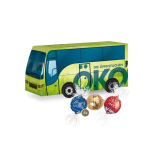 3D Präsent Bus Lindt Lindor mit Werbedruck