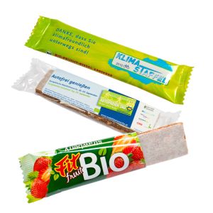 Fruchtschnitte Kirsche im Werbeflowpack