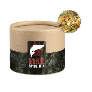 20 g Weihnachts Fisch Gewürzmischung in Eco Pappdose Mini mit Werbebanderole