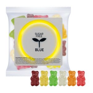 30 g zuckerfreie Gummibärchen im Werbetütchen mit Werbeetikett