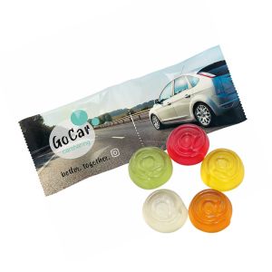 2er HARIBO Mini-@-Zeichen Fruchtgummi Kettenbeutel mit Werbebedruckung