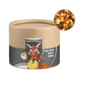 40 g Bio Gewürzmischung Feuer & Flamme in Kraftpapierdose Mini mit Werbeetikett