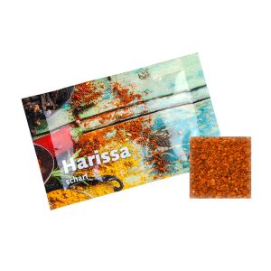 4 g Bio Harissa Afrika Gewürz in Portionstüte mit Werbedruck
