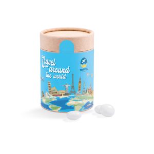 Maxi Papierdose Mentos Gum mit Papieretikett und Logodruck