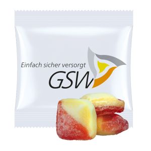 7 g Rote Grütze-Vanille Bonbons im Werbetütchen mit Werbedruck