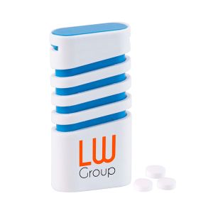 Springfederspender mit Mini-Pfefferminz und Logodruck