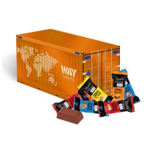 3D Präsent Container Lindt HELLO mit Werbedruck
