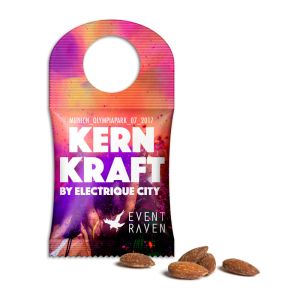 Bottle Bag mit Rauchmandeln und mit Logodruck