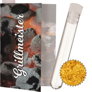 9 g Grill-Gewürzsalz im Reagenzglas in Faltkarte mit Werbedruck