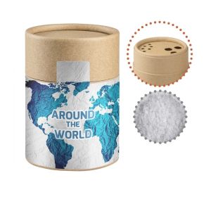 65 g Fleur de Sel im Kraftpapierstreuer Midi mit Werbeetikett