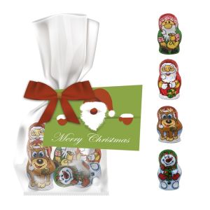 Express Schoko Weihnachts-Mix im Flachbeutel mit Werbekarte