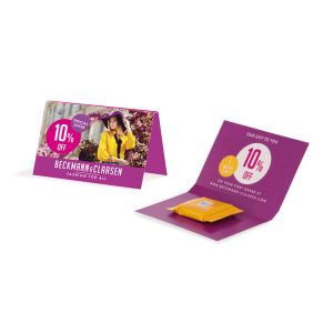 Werbekarte Ritter SPORT Schokotäfelchen Knusperflakes mit Logodruck