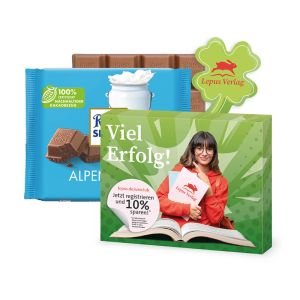 100 g Ritter SPORT in Kleeblatt-Kartonage mit Werbedruck