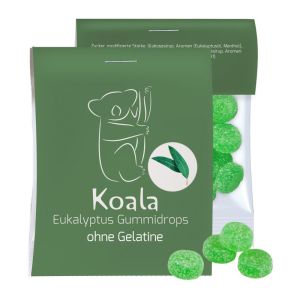 15 g Express vegane Eukalyptus Menthol Fruchtgummi im Flowpack mit Werbereiter