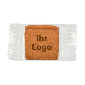 6 g Logo Keks dunkel im transparenten Flowpack