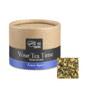 12 g Lemon Ingwer Bio Tee in kompostierbarer Pappdose mit Werbeetikett