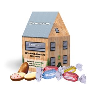 Oster Häuschen Lindt Joghurt-Eier mit Werbebedruckung