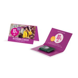 Werbekarte Ritter SPORT Schokotäfelchen Mandel mit Logodruck