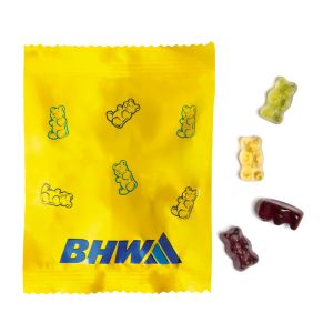 15 g Fruchtsaftbärchen im Werbetütchen mit Logodruck