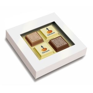 4er Logopralinen mit Werbedruck