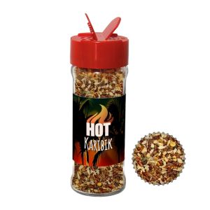 35 g Gewürzmischung HOT Karibik Mix im Gewürzstreuer mit Werbeetikett