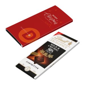 Lindt & Sprüngli EXCELLENCE Zartbitter-Schokoladentafel im bedruckbaren Werbeschuber