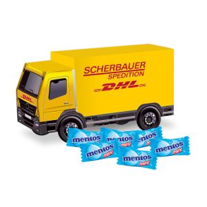 3D Präsent LKW mentos Mint mit Werbedruck