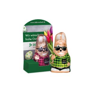 10 g Lindt HELLO Bunny im Aufsteller mit Werbedruck