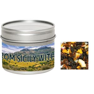 25 g Tee Blutorange in Sichtfensterdose mit Werbeetikett