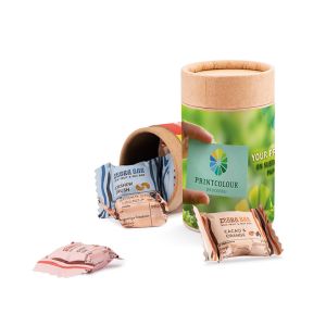 Midi Papierdose Zonama Zebra Bar Mini mit Papieretikett und Logodruck