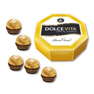 8-Eck Geschenkbox Ferrero Rocher mit Werbedruck