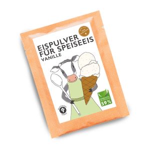 30 g Vanille-Eispulver im Portionsbeutel mit Werbeanbringung