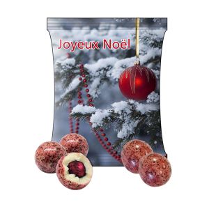 15 g Johannisbeeren mit Schokolade im Beutel mit Logodruck