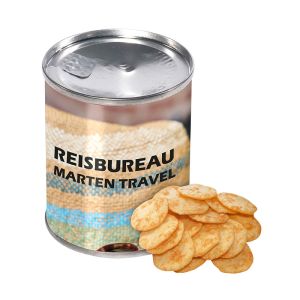 20 g Käsecracker in einer Dose mit Werbe-Banderole