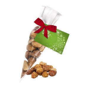 30 g Honig NusskernMix in Spitztüte und Kärtchen mit Werbedruck