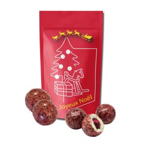 100 g Johannisbeeren mit Schokolade im Doypack mit Werbedruck