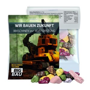 15 g Express Kakao Kieselsteine im Flowpack mit Werbereiter