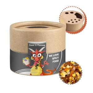 40 g Bio Feuer und Flamme Gewürzmischung im Kraftpapierstreuer Mini mit Werbeetikett