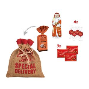 Weihnachtspräsent im Jutesack No 3 mit Werbeanbringung