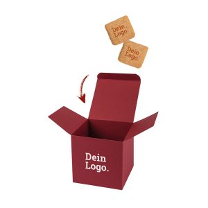 90 g Bio Logo Kekse mit Bio-Druck in Quadroform in Color-Box mit Logodruck