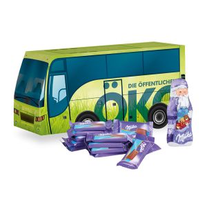Weihnachts-Express Bus Milka mit Werbebedruckung