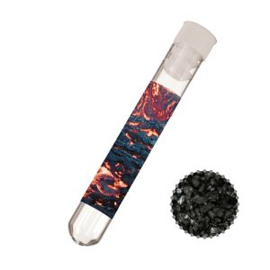 12 g Black Lava Salz im Reagenzglas mit Werbeetikett
