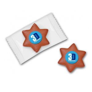 Lebkuchenstern mit Marzipanlogo