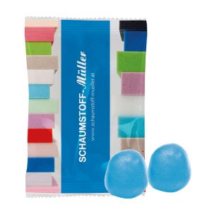 10 g HARIBO Dragibus Sortenrein Blau im Werbetütchen mit Logodruck