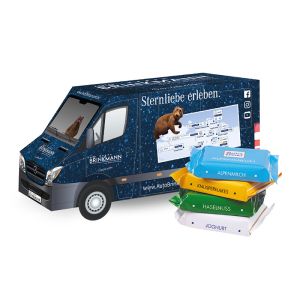 3D Präsent Transporter Ritter SPORT Minis mit Werbebedruckung