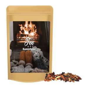 20 g Tee Kaminfeuer im Mini Doypack mit Werbeetikett