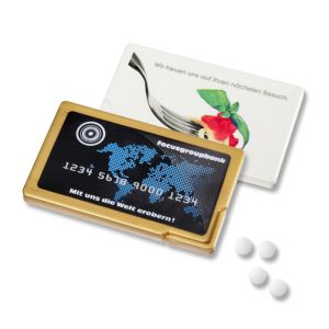 Pfefferminz Karte mit Logodruck