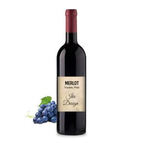 Merlot trocken mit individuellem Etikett