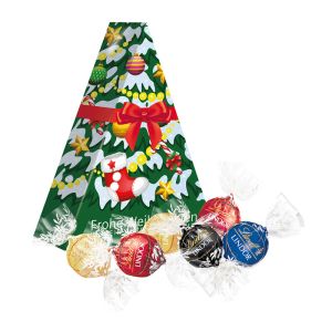 75 g Tannenbaum mit Lindt Lindor Pralinés und mit Werbedruck