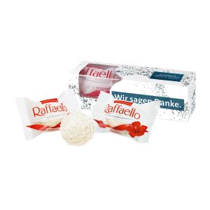 3er Ferrero Raffaello Präsent in Sichtfensterkartonage mit Werbedruck